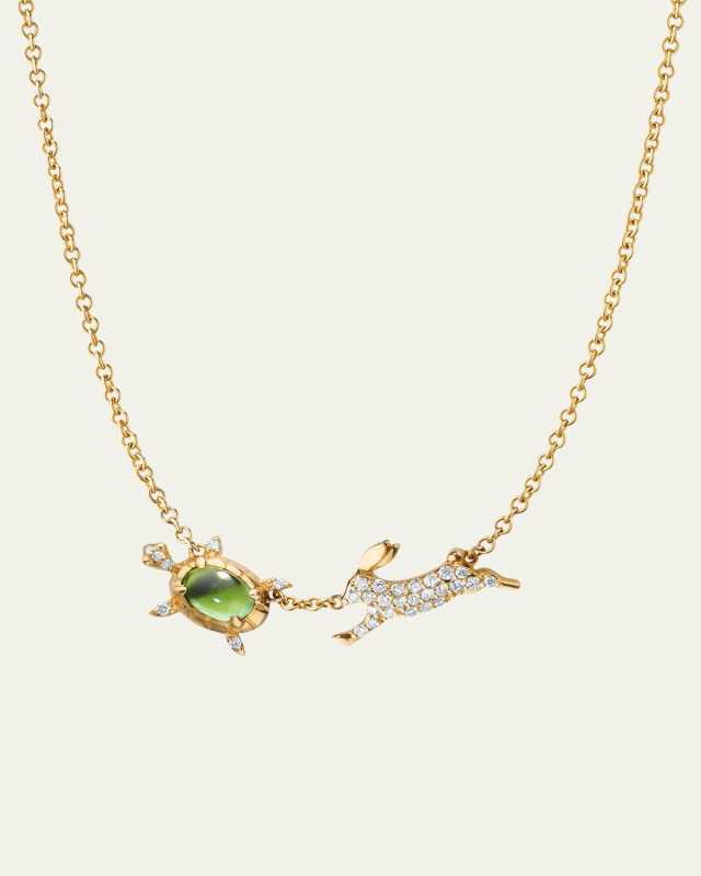 The Tortoise and the Hare 18K Gold Diamond Necklace